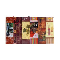 Set 12 pungi pentru sticla de vin, imprimeuri diferite, B.S.P. / 1649