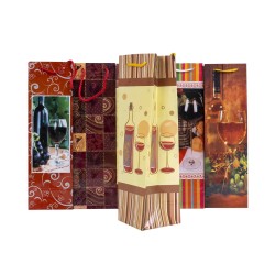 Set 12 pungi pentru sticla de vin, imprimeuri diferite, B.S.P. / 1649