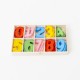 Numere de lemn in cutie, mix de culori, H 4 cm, B.S.P. / BP 020