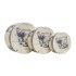 Set 3 cutii cu forma rotunda si model floral, B.S.P. / CC136_BLEU