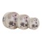 Set 3 cutii cu forma rotunda si model floral, B.S.P. / CC136_ROSU