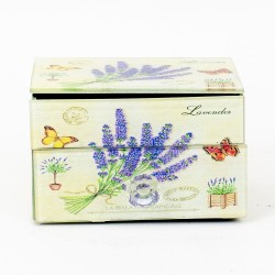 Cutie bijuterii din sticla + sertar depozitare, 12x8x8 cm, B.S.P. / CC 055-2_1