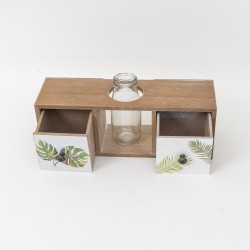 Dulap decorativ cu 2 sertare + vaza, 10x33x12 cm, B.S.P. / CD3252