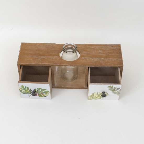 Dulap decorativ cu 2 sertare + vaza, 10x33x12 cm, B.S.P. / CD3252