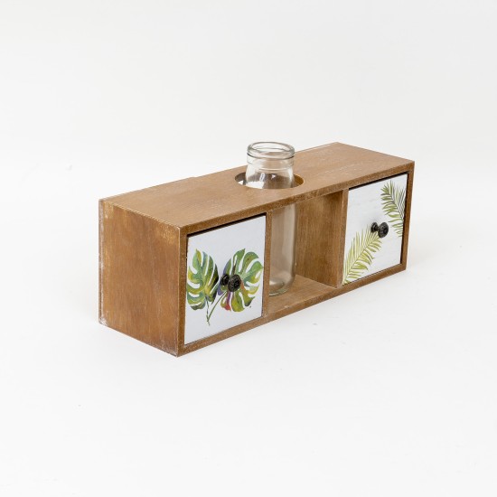 Dulap decorativ cu 2 sertare + vaza, 10x33x12 cm, B.S.P. / CD3252
