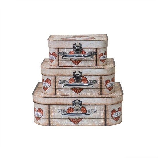 Set 3 cutii, forma cufar multicolor / CD 091_2