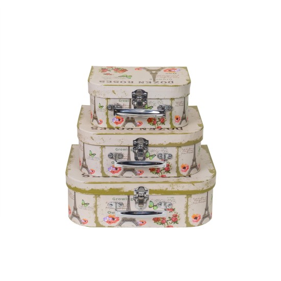 Set 3 cutii, forma cufar multicolor / CD 091_1