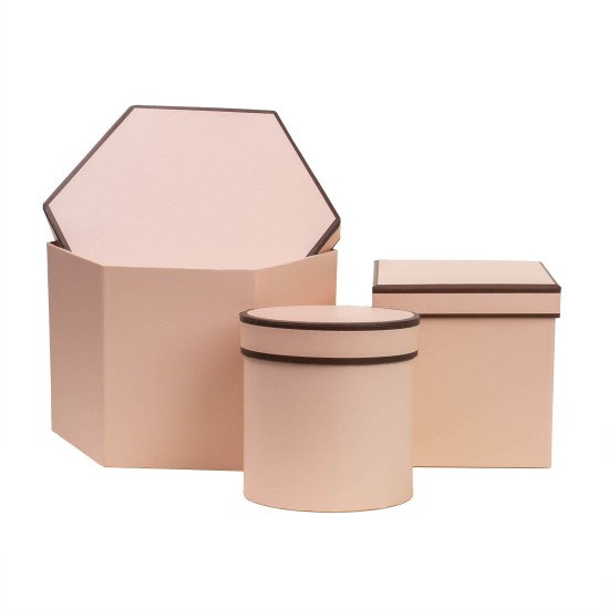 Set 3 cutii cu forme diferite, roz/ CD 3322_Roz