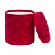 Set 3 cutii cu forma rotunda, din catifea rosie / SL268_Rosu