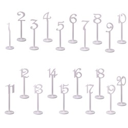 Set numere masa, 1-20, culoare alb, H 33 cm, B.S.P. / SL126