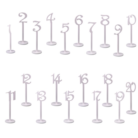 Set numere masa, 1-20, culoare alb, H 33 cm, B.S.P. / SL126