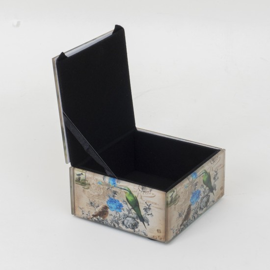 Cutie bijuterii din sticla cu interior din catifea, 10x9x5 cm, B.S.P. / CC 053-2