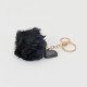 Breloc din puf, model cu fundita, culoare negru, 13x7 cm, B.S.P. / CD1087_1