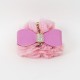 Breloc din puf, model cu fundita, culoare roz, 13x7 cm, B.S.P. / CD1087_3