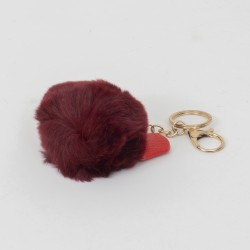 Breloc din puf, model cu fundita, culoare rosu, 13x7 cm, B.S.P. / CD1087_2