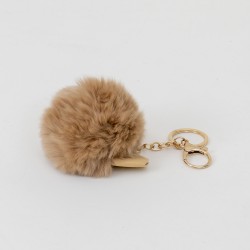 Breloc din puf, model cu fundita, culoare maro, 13x7 cm, B.S.P. / CD1087_5