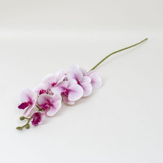 Fir orhidee artificiala, 9 flori, culoare roz deschis, H 97 cm, B.S.P. / CD2012_5