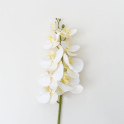 Fir orhidee artificiala, 9 flori, culoare alb, H 97 cm, B.S.P. / CD2012_1