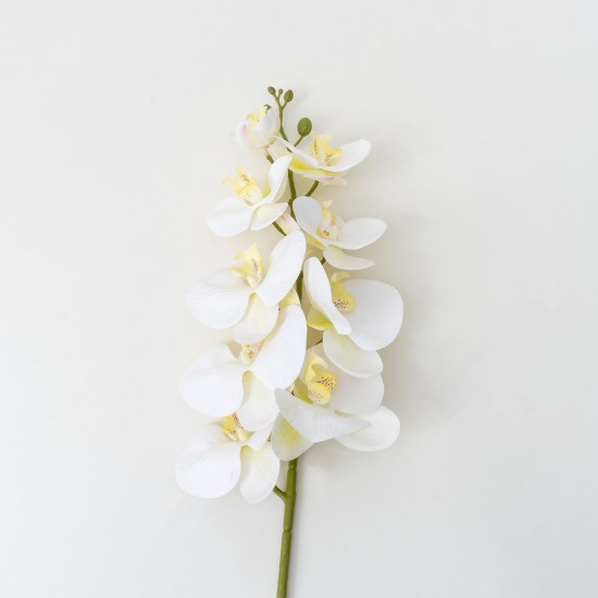 Fir orhidee artificiala, 9 flori, culoare alb, H 97 cm, B.S.P. / CD2012_1