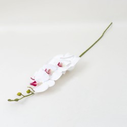 Fir orhidee artificiala, 9 flori, culoare alb, H 100 cm, B.S.P. / CD2013_2