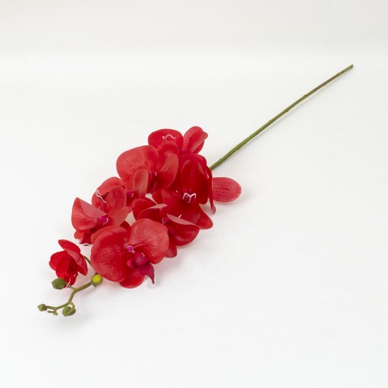 Fir orhidee artificiala, 9 flori, culoare rosu, H 100 cm, B.S.P. / CD2013_4