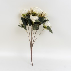 Buchet bujori, 8 flori, culoare crem, H 55 cm, B.S.P. / CD2019_1