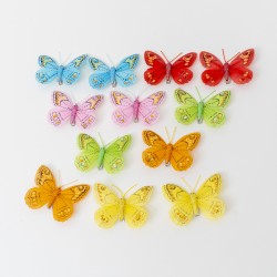 Set 12 fluturi , mix de culori, 6x7 cm, B.S.P. / CD2298