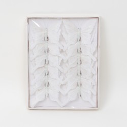 Set 12 fluturi , culoare alb, 7x9 cm, B.S.P. / CD2299