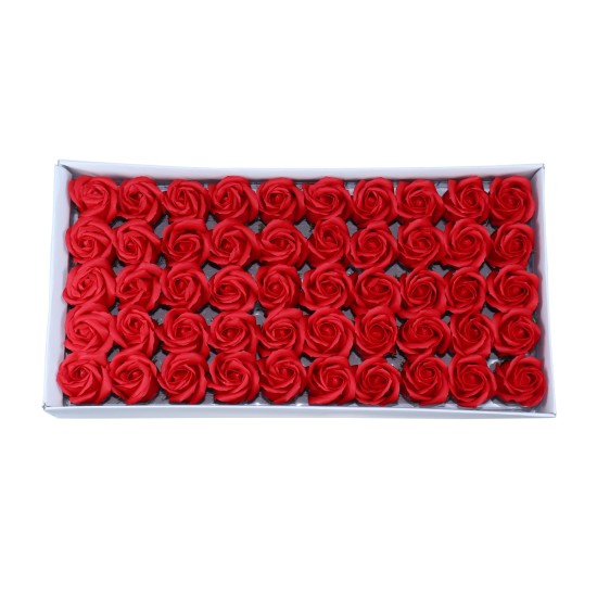 Flori de sapun trandafiri Alb, set 50 buc / SL237_Rosu