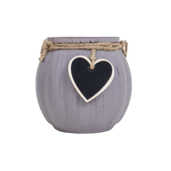 Vaza din ceramica, culoare gri, 13x11 cm, B.S.P. / CD2675