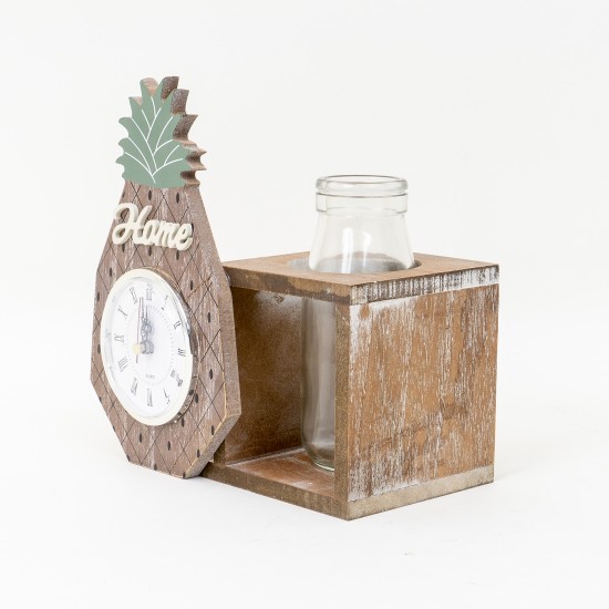 Vaza + ceas cu forma de ananas, 20x20x11 cm, B.S.P. / CD3250