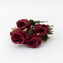 Buchet 6 flori artificiale, H 30, culoare rosu , B.S.P. / CD3292_5