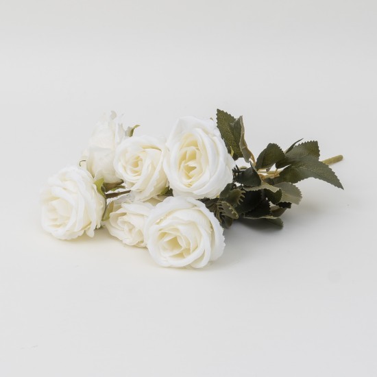 Buchet 6 flori artificiale, H 30, culoare alb, B.S.P. / CD3292_1