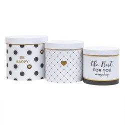 Set 3 cutii cu forma cilindrica si modele diferite / CD3323_3