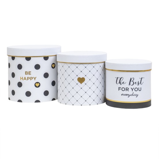 Set 3 cutii cu forma cilindrica si modele diferite / CD3323_3