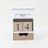 Calendra din lemn + sertar, culoare alb, 16x9x21 cm, B.S.P. / CD3460