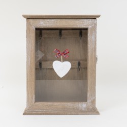 Cutie pentru chei, culoare natur, model cu geam trasparent, 22x7x28 cm, B.S.P. / CD 3459