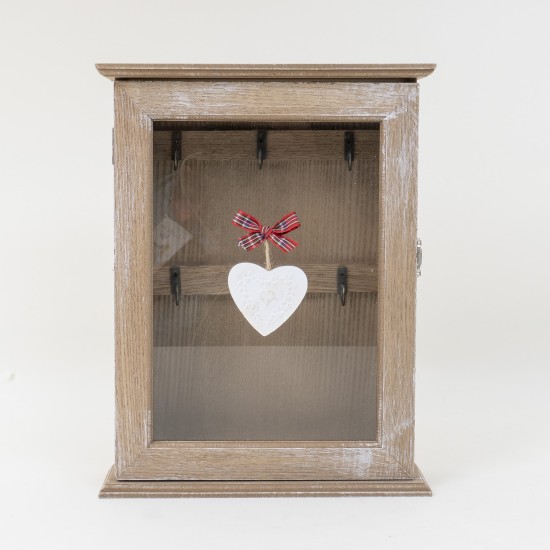 Cutie pentru chei, culoare natur, model cu geam trasparent, 22x7x28 cm, B.S.P. / CD 3459