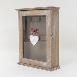 Cutie pentru chei, culoare natur, model cu geam trasparent, 22x7x28 cm, B.S.P. / CD 3459