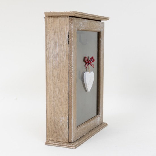 Cutie pentru chei, culoare natur, model cu geam trasparent, 22x7x28 cm, B.S.P. / CD 3459