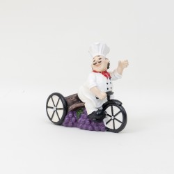 Suport sticla , model cu bucatar pe bicicleta , culoare alb, 20x20 cm, B.S.P. / CD3479