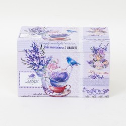 Cutie bijuterii muzicala, model flori mov, 13x8x8 cm, B.S.P. / CD3494_2