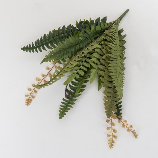 Buchet feriga artificiala, culoare verde, H 50 cm, B.S.P. / CD3697