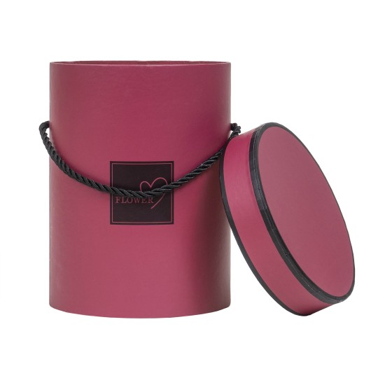 Cutie cu forma cilindrica si model /  CD4003_rosu