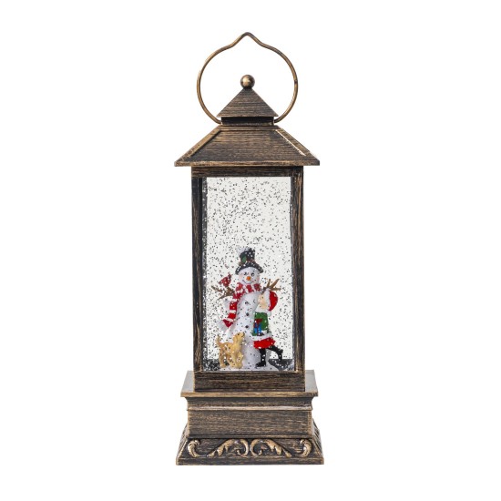 Decoratiune Craciun in forma de felinar, luminos, muzical, alimentare USB/ baterii / CD 4155_D