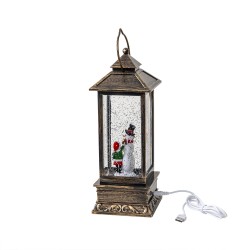 Decoratiune Craciun in forma de felinar, luminos, muzical, alimentare USB/ baterii / CD 4155_D