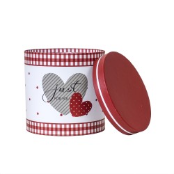 Set 3 cutii cu forma cilindrica si model / CD4387_Rosu