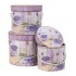 Set 3 cutii cu forma cilindrica si model lavanda, roz / CD4390_Roz