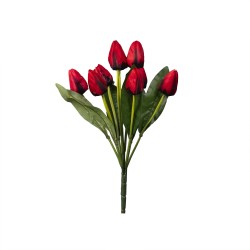 Buchet 9 lalele artificiale, culoare rosu inchis, B.S.P. / SL130_3