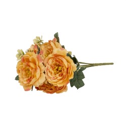 Buchet flori artificiale, 6 capete, culoare portocaliu, H 30 cm, B.S.P. / CD4607_2